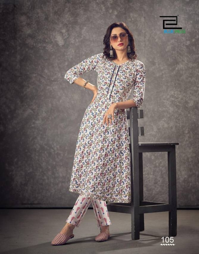 Blue Hills Cotton Show Cotton Printed Ethnic Wear Fancy Kurti With Pant Collection